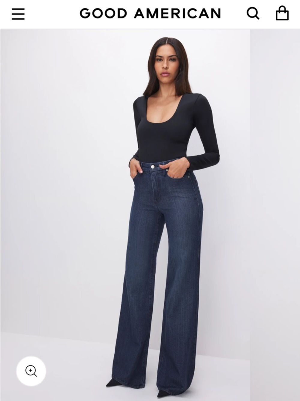 Good American Sculpting Scoop Neck Long-Sleeve Black Bodysuit - Picture 3 of 7